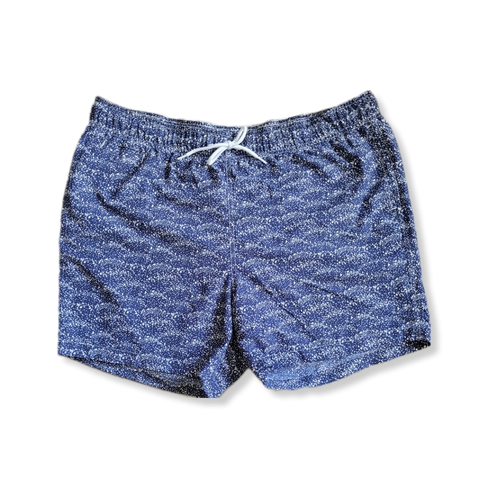 Black Brown 1826 Men's Swim Trunks Blue & White Print Pockets Lined Sizeβ¦